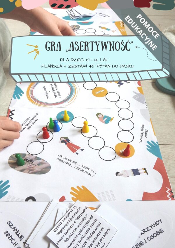 Gra planszowa „Asertywność” dla dzieci 10-14 lat (do druku). Pomoc edukacyjna