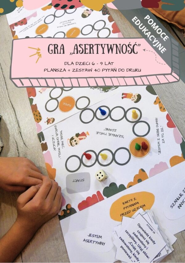 Gra planszowa „Asertywność” dla dzieci 6-9 lat (do druku). Pomoc edukacyjna.