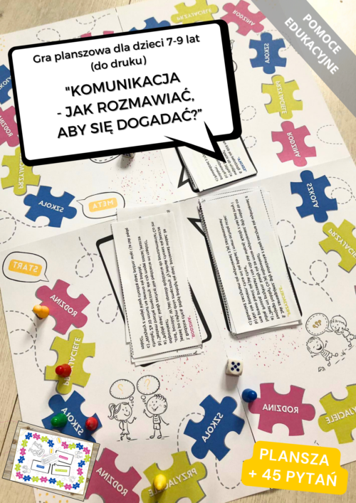 Gra planszowa "Komunikacja – jak rozmawiać, aby się dogadać?" dla dzieci 7-9 lat do druku e-book