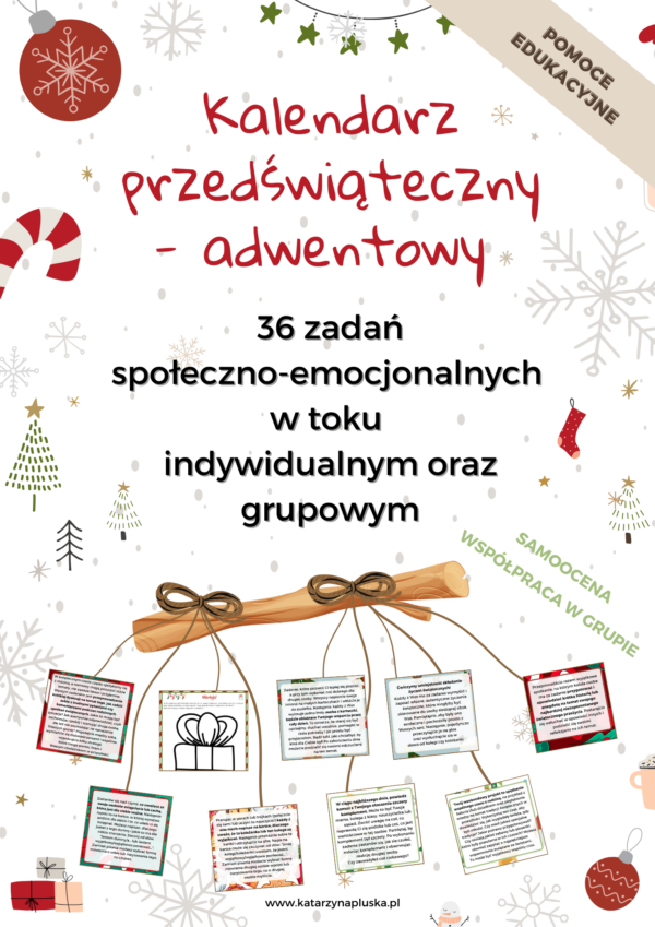 Kalendarz przedświąteczny - adwentowy. 36 zadań społeczno-emocjonalnych w toku indywidualnym oraz grupowym e-book