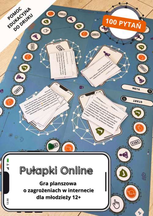 Pułapki Online. Gra planszowa o zagrożeniach w internecie dla młodzieży 12+ do druku