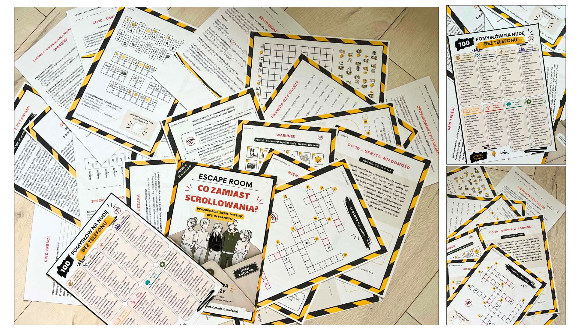 escape room dla nastolatków ESCAPE ROOM. CO ZAMIAST SCROLLOWANIA GRA ZAGADKOWA DLA MŁODZIEŻY O ODKRYWANIU AKTYWNOŚCI BEZ TELEFONU zdjęcia